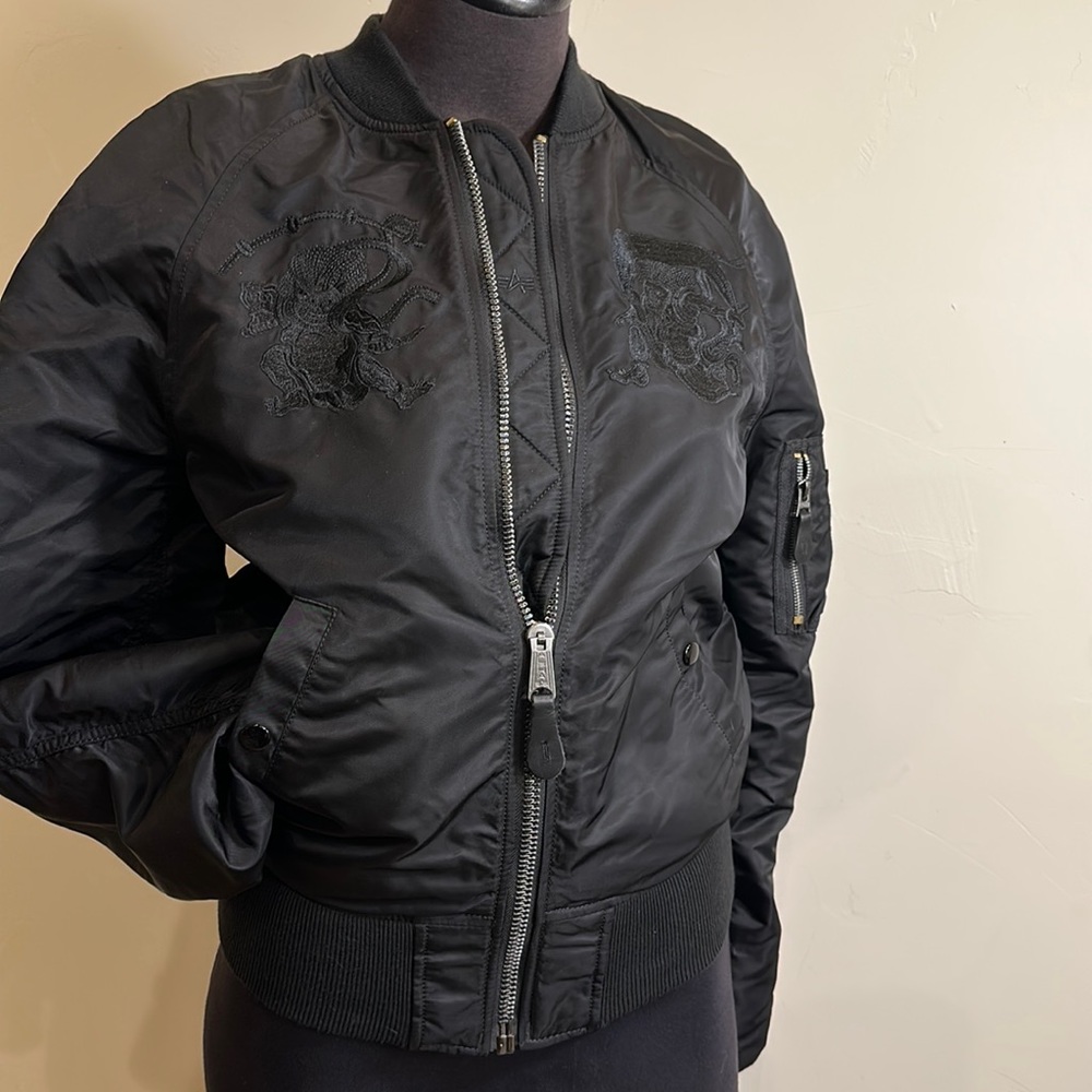 Alpha Industries black bomber jacket